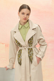 Belted Double-Breasted Trench Coat - Beige