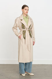 Belted Double-Breasted Trench Coat - Beige