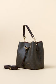 Monogram Kuşgözü Detaylı Satchel Çanta - Kahve