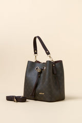 Monogram Kuşgözü Detaylı Satchel Çanta - Kahve