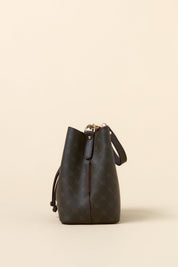 Monogram Kuşgözü Detaylı Satchel Çanta - Kahve