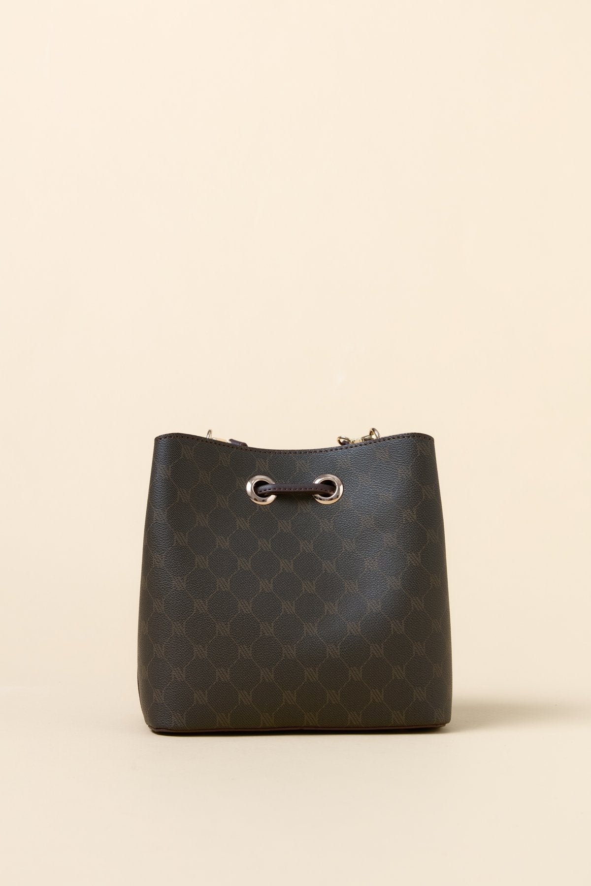 Monogram Kuşgözü Detaylı Satchel Çanta - Kahve