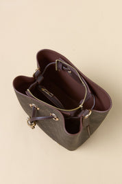 Monogram Kuşgözü Detaylı Satchel Çanta - Kahve