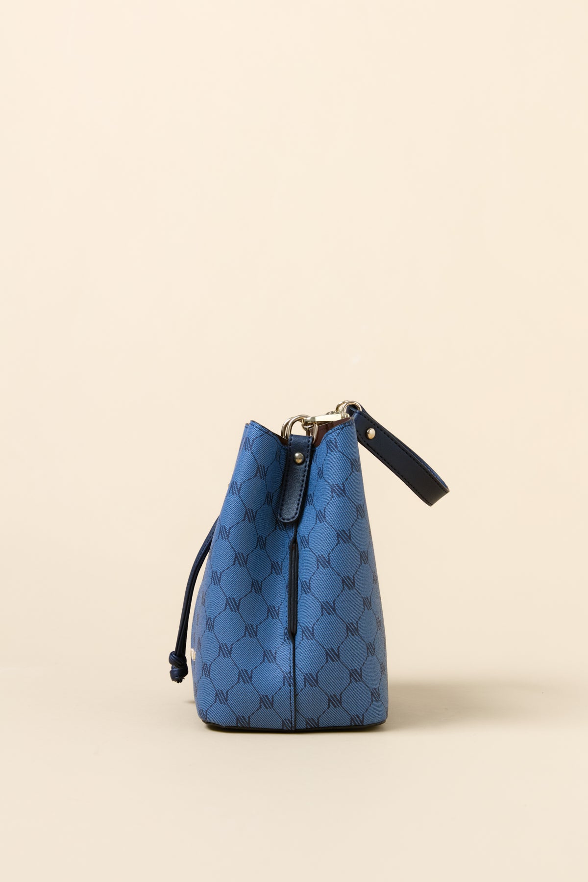 Monogram Kuşgözü Detaylı Satchel Çanta - Lacivert