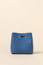 Monogram Kuşgözü Detaylı Satchel Çanta - Lacivert