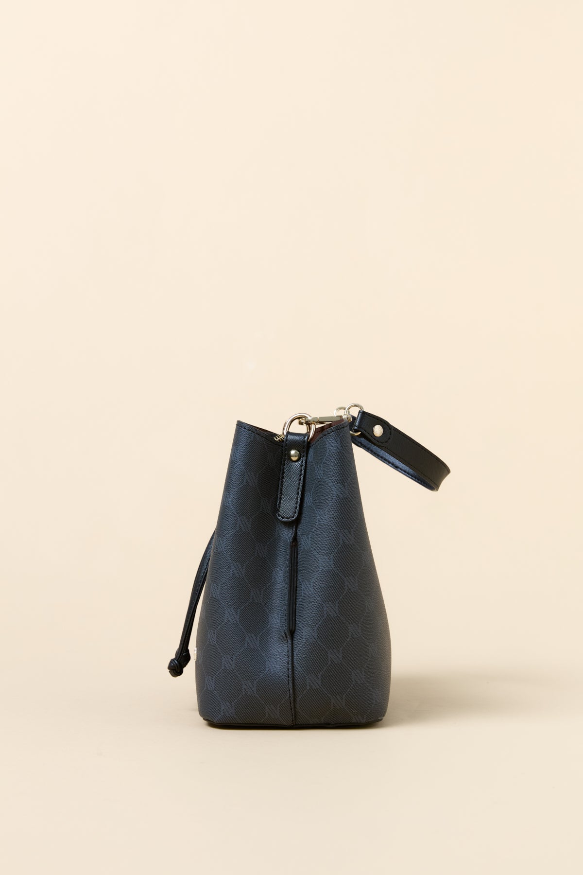 Monogram Kuşgözü Detaylı Satchel Çanta - Siyah