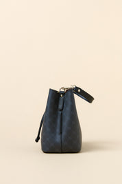 Monogram Kuşgözü Detaylı Satchel Çanta - Siyah