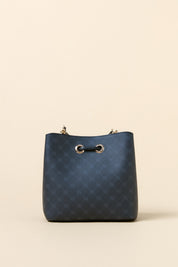 Monogram Kuşgözü Detaylı Satchel Çanta - Siyah