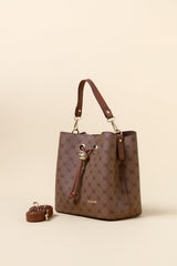 Monogram Kuşgözü Detaylı Satchel Çanta - Taba