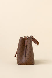 Monogram Kuşgözü Detaylı Satchel Çanta - Taba