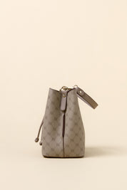 Monogram Kuşgözü Detaylı Satchel Çanta - Vizon