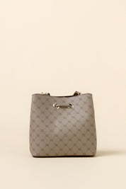 Monogram Kuşgözü Detaylı Satchel Çanta - Vizon