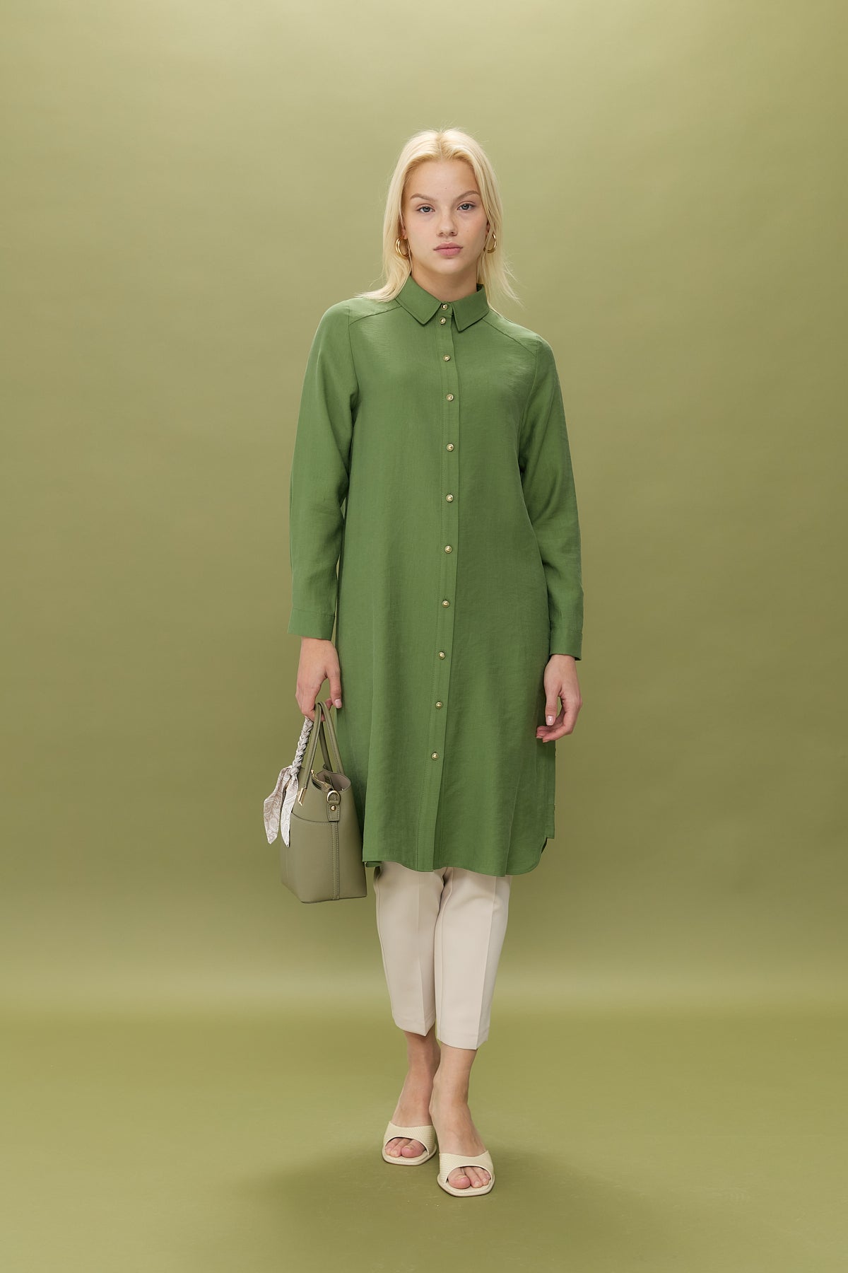 Kuşgözü Detaylı Tencel Tunik - Amazon
