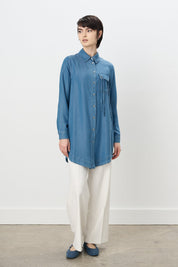 Kuşgözü Detaylı Tencel Tunik - Buz