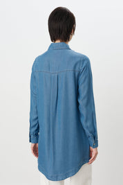 Kuşgözü Detaylı Tencel Tunik - Buz