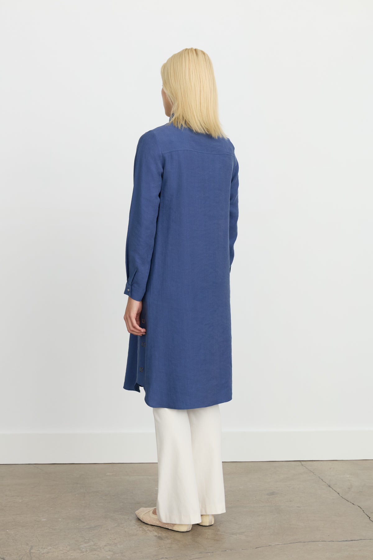 Kuşgözü Detaylı Tencel Tunik - İndigo