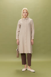 Kuşgözü Detaylı Tencel Tunik - Kumsal