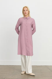 Kuşgözü Detaylı Tencel Tunik - Lavanta