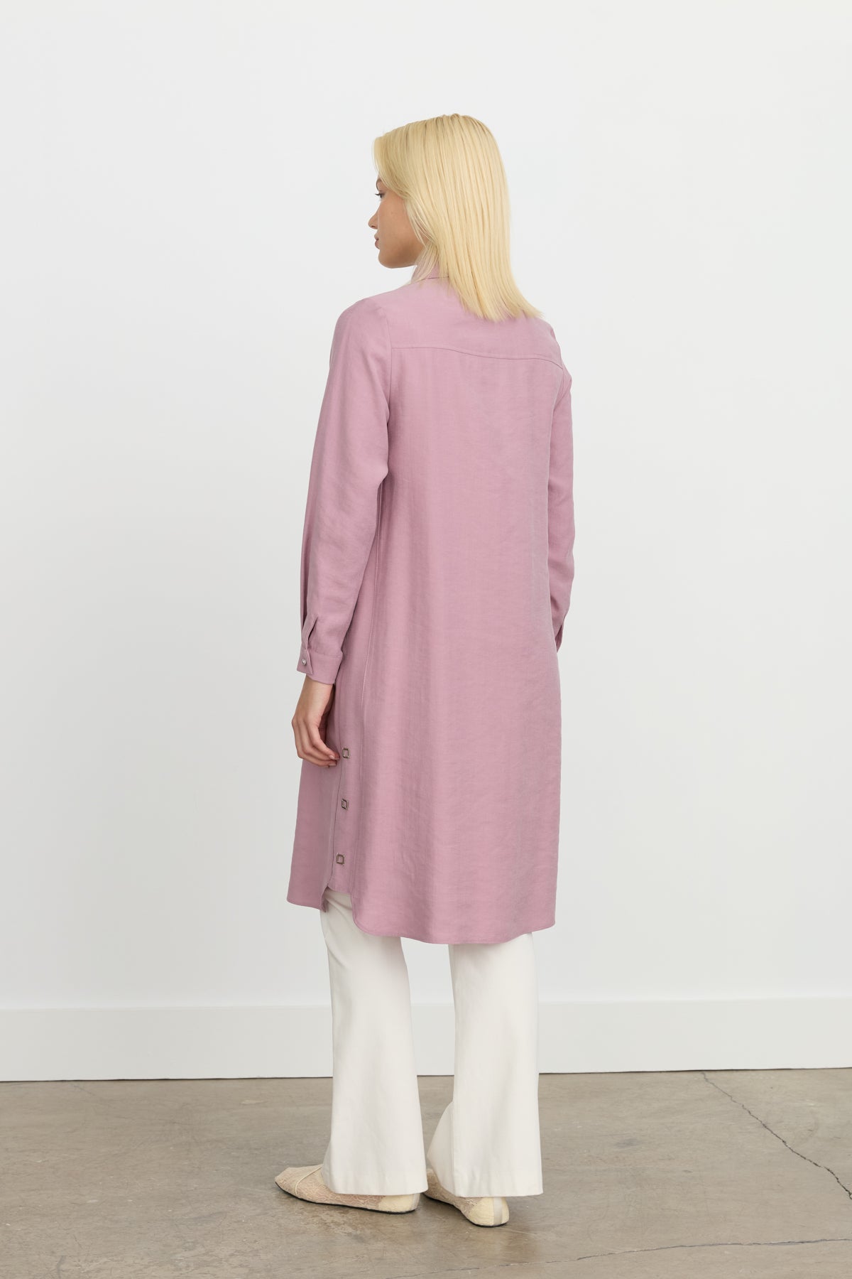 Kuşgözü Detaylı Tencel Tunik - Lavanta