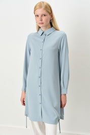 Eyelet Detail Tunic - Light Blue