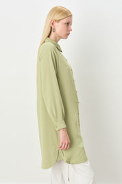 Eyelet Detail Tunic - Pistachio Green