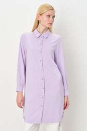 Kuşgözü Detaylı Tunik - Lila
