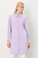 Kuşgözü Detaylı Tunik - Lila