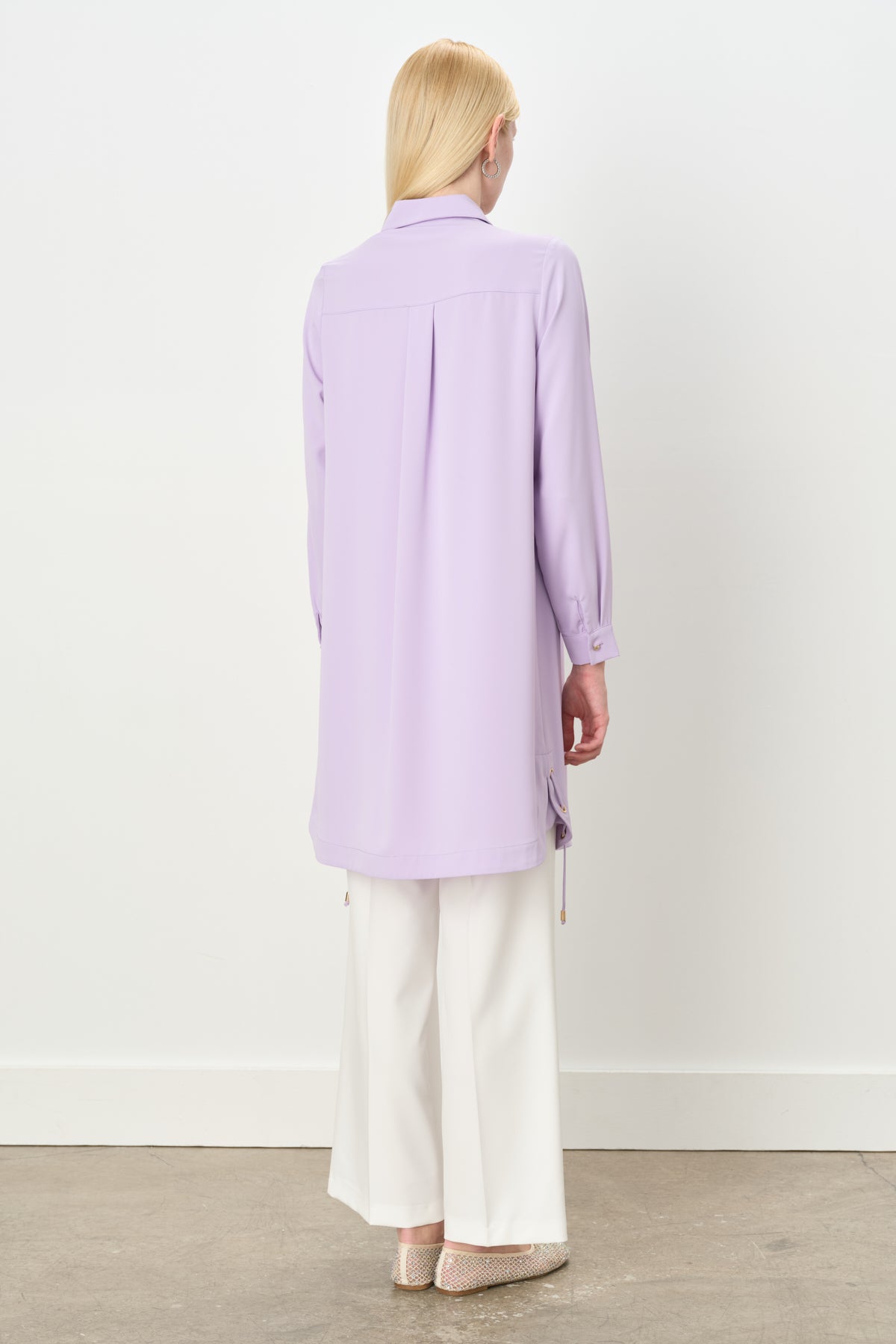 Kuşgözü Detaylı Tunik - Lila