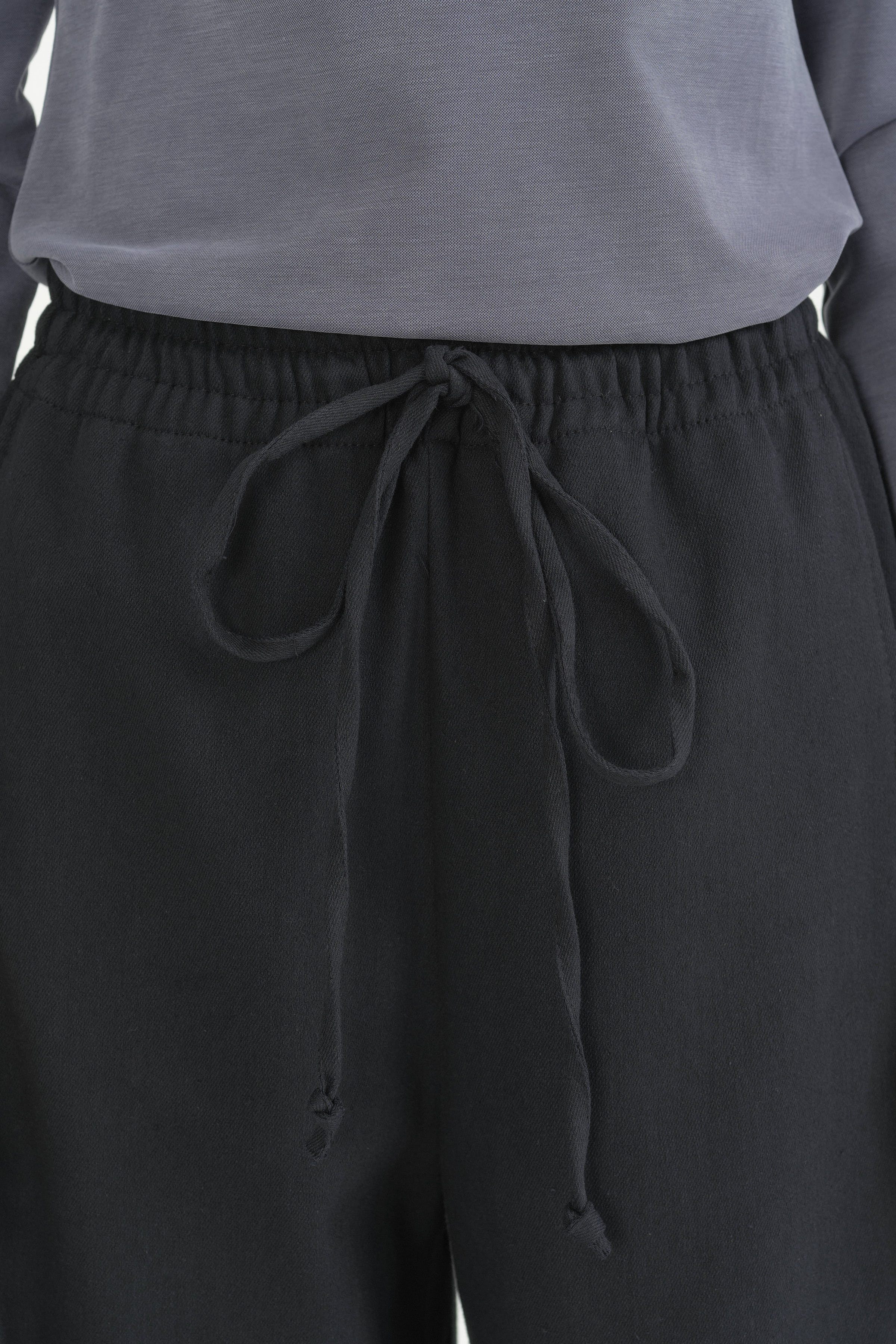 Lastikli Baggy Kanvas Pantolon - Lacivert
