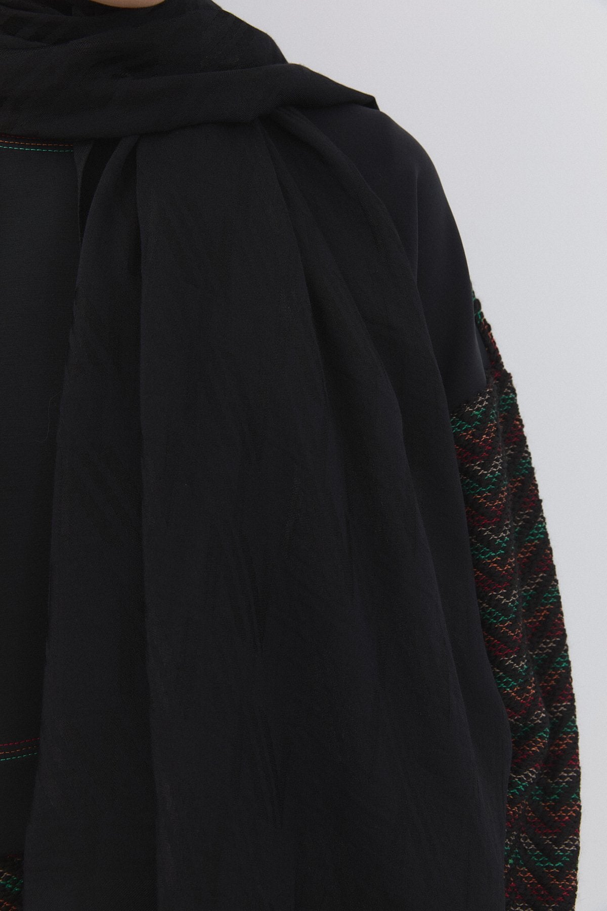 Logo Desen Naia Pamuk Şal - Siyah