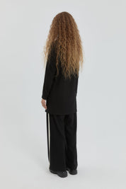 Logo Knitted Pants Tunic Set - Black