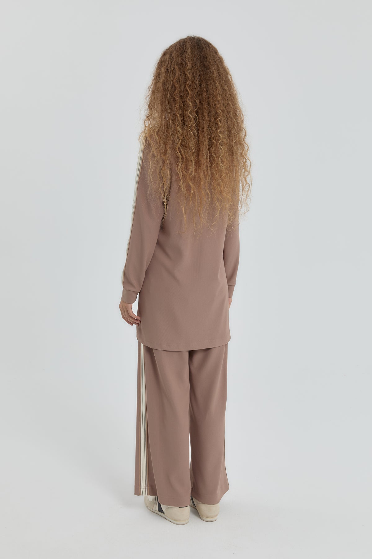 Logo Knitted Pants Tunic Set - Mink