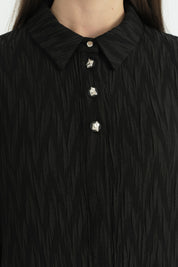 Lyocell Skirt and Shirt Set - Black