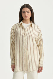 Lyocell Shirt Collar Tunic - Cream