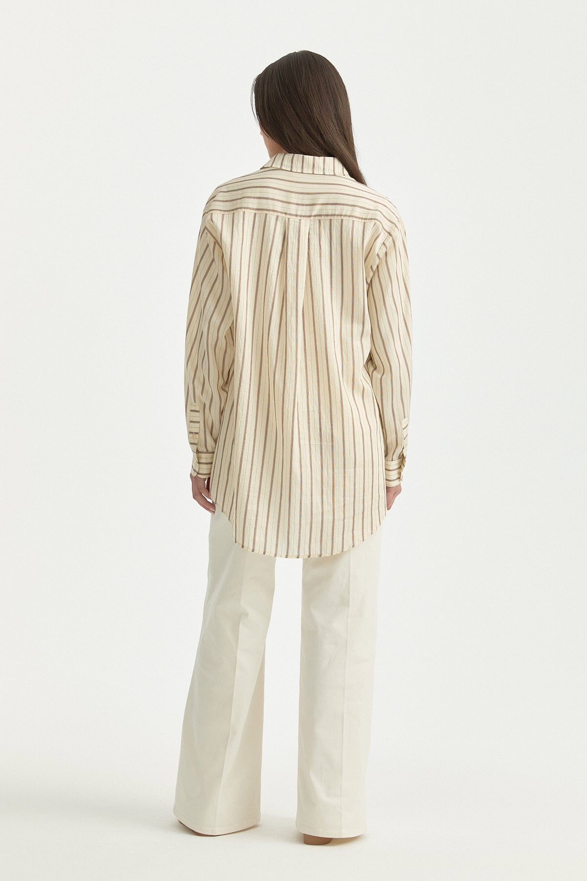 Lyocell Shirt Collar Tunic - Cream