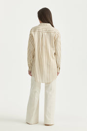 Lyocell Shirt Collar Tunic - Cream