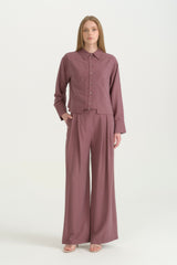 Lyocell Palazzo Pants - Plum