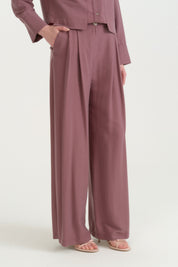 Lyocell Palazzo Pants - Plum