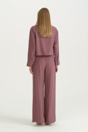 Lyocell Palazzo Pants - Plum