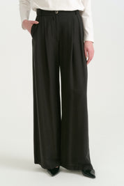 Lyocell Palazzo Trousers - Black