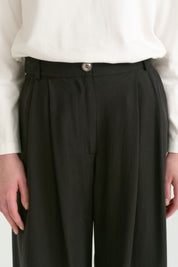 Lyocell Palazzo Trousers - Black