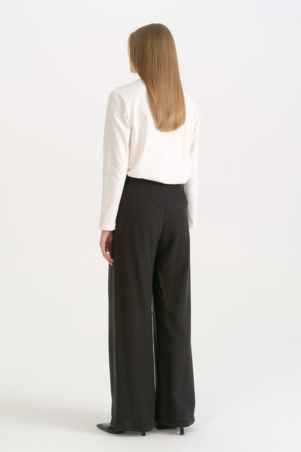Lyocell Palazzo Trousers - Black