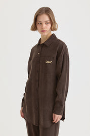 Lyocell Pantolon Tunik Takım - Kahve