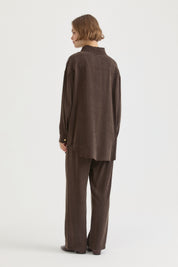 Lyocell Pantolon Tunik Takım - Kahve
