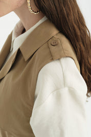 Lyocell Yelek Pantolon Takım - Camel
