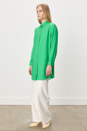 Metal Aksesuar Detaylı Tencel Karışım Tunik - Benetton Yeşili