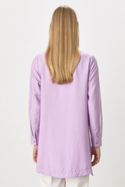 Tencel Blend Tunic with Metal Accessory Details - Lilac