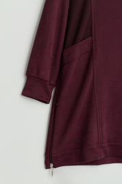 Metal Aksesuarlı Cupra Süet Tunik - Bordo
