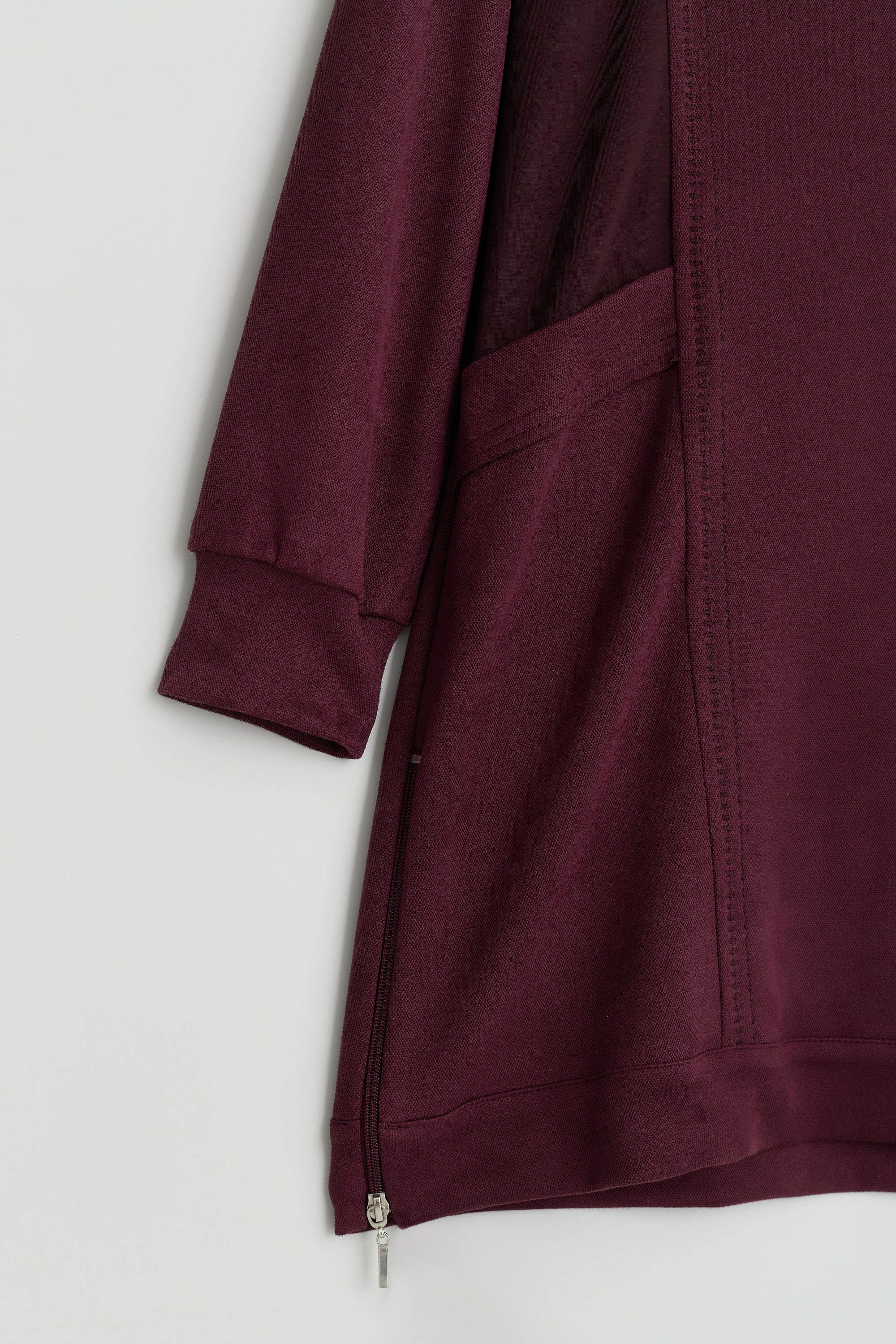 Metal Aksesuarlı Cupra Süet Tunik - Bordo