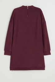 Metal Aksesuarlı Cupra Süet Tunik - Bordo